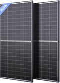 N-Type 16BB 400W Bifacial Solar Panel  2Pcs 200 Watt Solar Panel 12V  25% High Efficiency  Dual-module Parallel Anti-Shade Design  for RV Van Marine Home Rooftop Off-Grid Systems (2 Pack 200W)