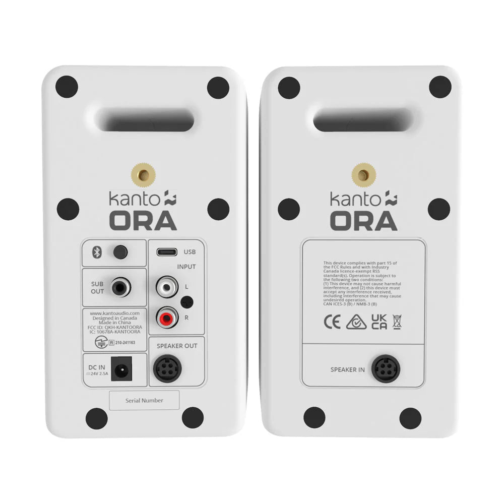 Kanto ORA 100W Powered Reference Desktop Computer Speakers with Bluetooth 5.0 White