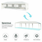 10 x 30 FT Outdoor Gazebo Canopy Tent Party Wedding Event Tent with 5 Removable Sidewalls
