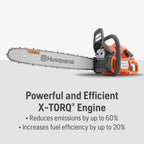 Husqvarna 450 Rancher 20 Inch Gas Chainsaw  50.2-cc 3.2-HP  2-Cycle X-Torq Engine  For Tree Pruning  Yard Cleanups and Firewood Cutting  970613120