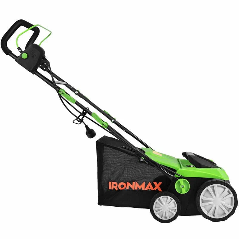 2-in-1 Electric Lawn Dethatcher & Scarifier with Folding Handle, 13 Amp 15" Corded Grass Dethatcher with 50L Collection Bag