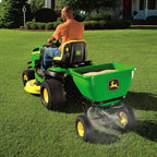 John Deere 175 lb Tow-Behind Broadcast Spreader, Rustproof Poly Hopper, Universal Fit