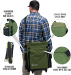 Elkton Outdoors Rolling Tackle Box with Wheels - Waterproof Rolling Fishing Backpack, 5 Removable Tackle Trays, 4 Rod Holders, Fishing Gifts for Men, Fish Tackle Bag, Roller Tackle Box