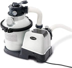 Intex 26651EG Krystal Clear 16 Inch 3,000 GPH Above Ground Pool Sand Filter Pump with Automatic Timer, GFCI, and 6 Function Control, Gray