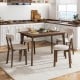 5-Piece Dining Table Set for 4 with Rubber Wood Frame and Padded Set