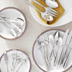 Lenox Silverware Set, Cantera 65-Piece Flatware Set, Service For 12, Dishwasher Safe, 18/10 Stainless Steel, Knives Spoons And Forks Sets, Home And Kitchen Serving Utensils (Silver, 65 Pieces)