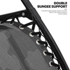 MoNiBloom Zero Gravity Chairs Set of 2, Folding Outdoor Patio Beach Recliner with Canopy Shade & Headrest, Black