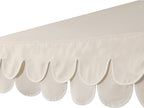 JONATHAN Y UMB1002C Tracy 9 ft. Classic MidCentury Scalloped Fringe Market Patio Umbrella with Auto-Tilt  Crank  Wind Vent and UV Protection in Cream/White