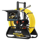 VEVOR Sewer Camera, 98 ft/30m, 4.3" Drain Inspection Camera, IP68 Waterproof Snake Plumbing Camera with Lights - 6 Adjustable LEDs, 4500mAh Battery & 16GB Card for Sewer Line Duct Pipes
