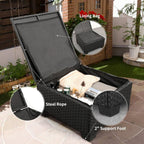 3 Pieces Patio Furniture Set Outdoor Sectional Wicker Patio Furniture Patio Couch with Ottoman and Outdoor Storage Table All-Weather Anti-Slip Cushions Waterproof Covers  Light Grey