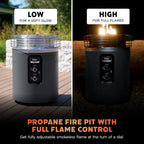 Ninja Fireside360™ Outdoor Heater & Fire Pit | 3 Modes: Flame  Heat  Flame & Heat | Portable for Patio  Deck  Camping | Easy Control Smokeless Flames | Push to Start Ignition | Charcoal | OF101AMZ