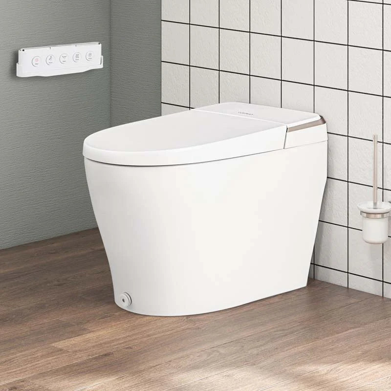 Elongated Smart Toilet with Built-in Bidet, Heated Seat, Auto Open/Close, Foot Sensor, Dryer, Night Light & 1.09 GPF Automatic/Blackout Flush