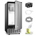 Commercial Under Counter Ice Maker Machine, 80Lbs/Day with 24lbs Ice Storage, Built-in Drain Pump/Automatic Cleaning/Timing Setting/Smart LCD Panel, Ideal for Both Home and Commercial Use