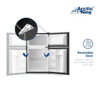 Arctic King 3.2 Cu ft Two Door Mini Fridge with Freezer, Stainless Steel, E-Star