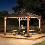 10 ft. x 10 ft. Cedar Framed Gazebo with Steel 2-Tier Hip Roof Hardtop