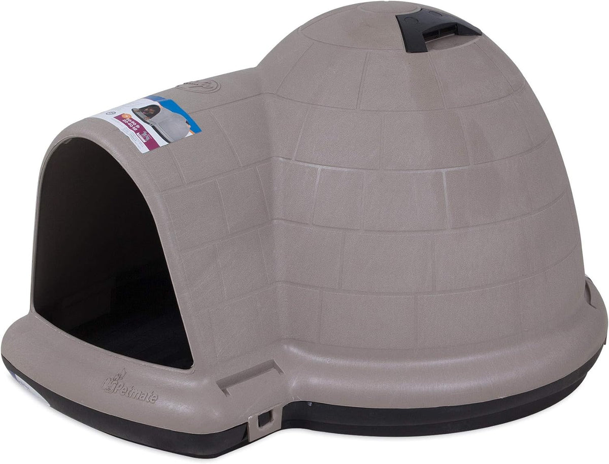 Petmate Indigo Dog House (Igloo Dog House, Made in USA with 90% Recycled Materials, All-Weather Protection Pet Shelter) for XL Dogs -90 to 125 pounds, Made in USA