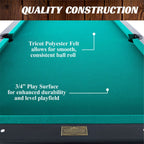 Barrington Billiard 84" Arcade Pool Table with Bonus Dartboard Set, Green