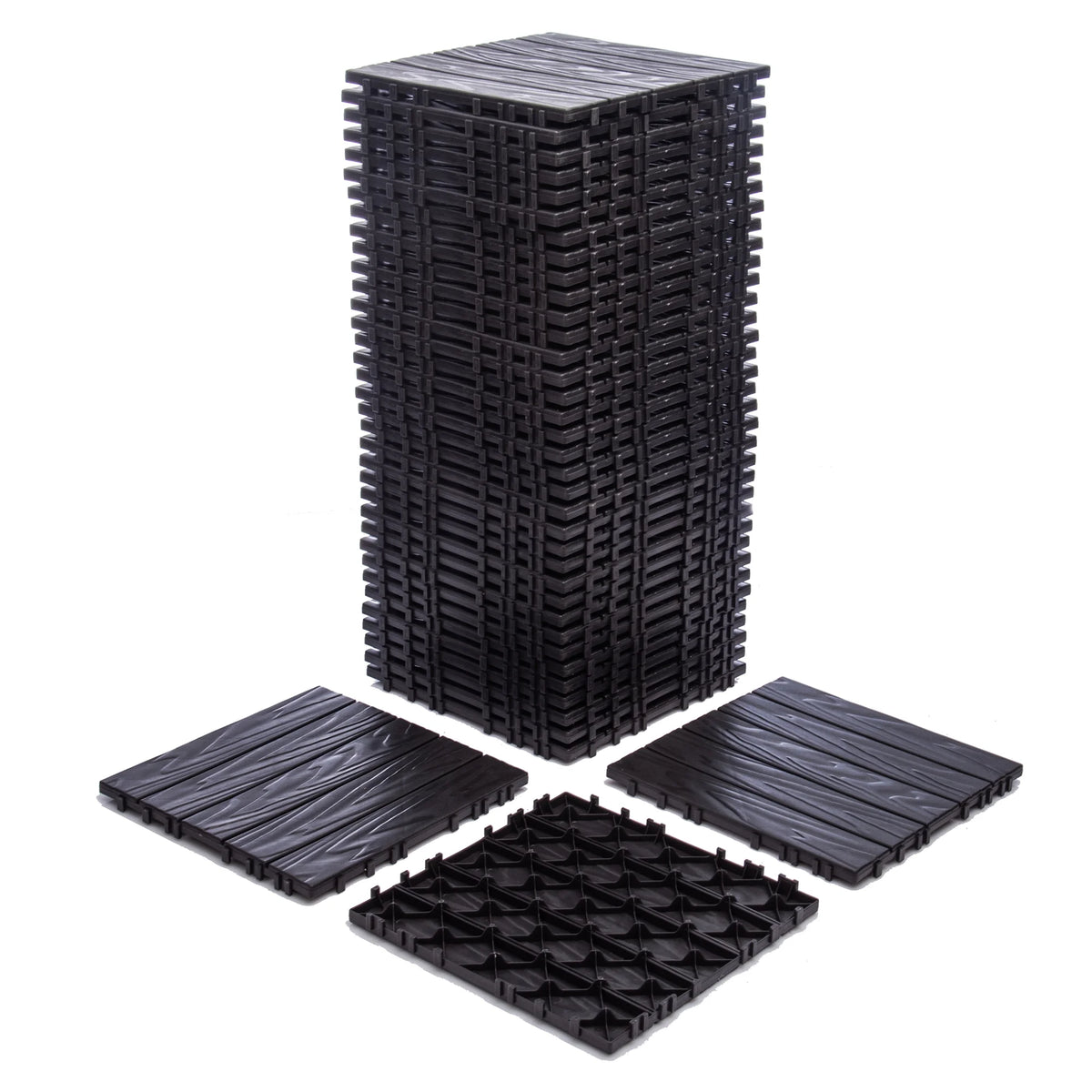 76-Pack Plastic Interlocking Deck Tiles - 68.80 Sq.Ft Outdoor Plastic Flooring Super Durable & Waterproof All-Weather Indoor/Outdoor