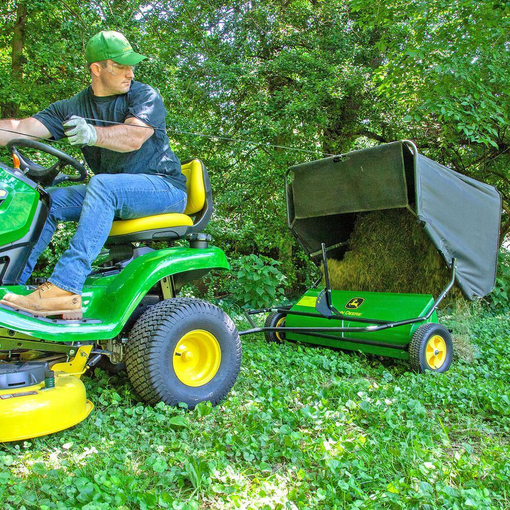 John Deere 42′′ Tow-Behind Lawn Sweeper, 24 cu. ft. Capacity, Adjustable Brushes