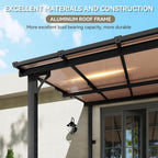 Aoxun 8’x10’ Gazebo  Wall Mounted Gazebos Pergola on Clearance  Outdoor Patio  Large Wall-Mounted Heavy Duty Awnings for Patio  Decks  Backyard (Black)