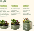 Garden Raised Garden Bed Kit, 11" Tall 10 in 1 Modular Raised Garden Beds Kit, Metal Planter Box for Vegetables, Flowers, Herbs, Morden Gray