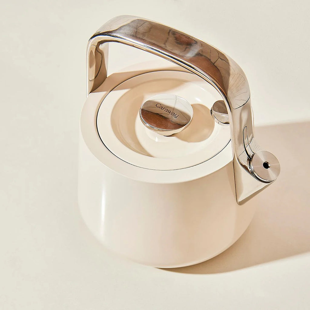Caraway Whistling Tea Kettle in Cream