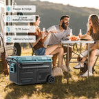 40-Quart Dual-zone Car Refrigerator with Wheels, 12V/24V DC & 100-240V AC Portable Car Fridge Cooler Freezer