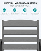 SERWALL 4 Pieces Outdoor Patio Bar Set with 9ft Umbrella  Outdoor HDPE Barstool and Table Furniture Set with Patio Umbrella  Gray