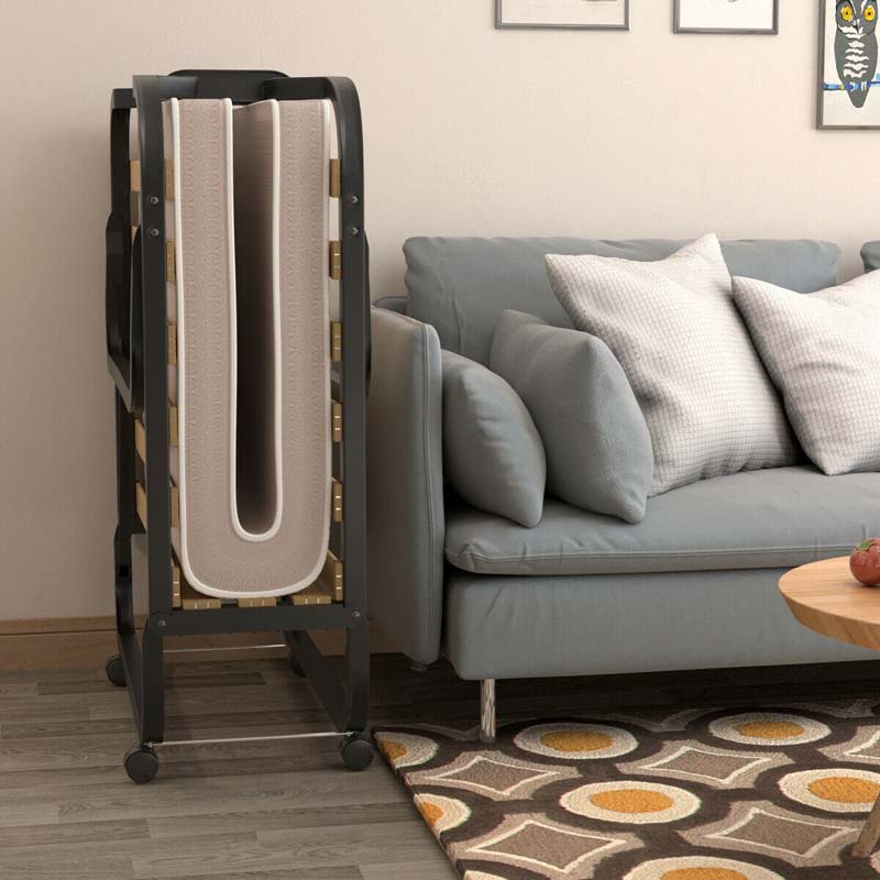 79" x 31.5" Rollaway Bed with Mattress, Portable Guest Bed Folding Sleeper Bed Cot