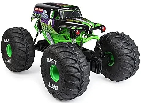 Monster Jam, Official Mega Grave Digger All-Terrain Remote Control Monster Truck with Lights