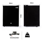 GECKO 70L Portable Fridge Freezer Camping Caravan Car Fridges 12V/24V/240V , Black