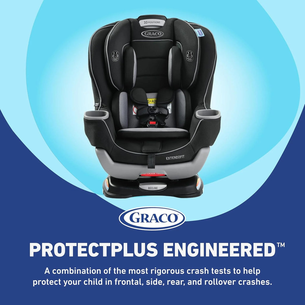 Extend2Fit Convertible Baby Car Seat, Rear and Forward Facing, Adjustable Extension Panel for Extra Legroom, Gotham