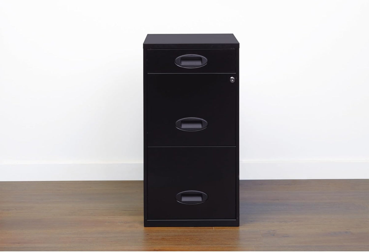 Realspace? SOHO 18"D 3-Drawer Organizer Vertical File Cabinet, Black