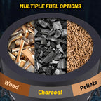 Garvee 26 in Smokeless Fire Pit with Ash Tray Base, Smokeless Outdoor Fire Pits with Adjustable Foot&Fire Poker,Firepit with Dust Bag, Outdoor Firepits for BBQ, Bonfire, Camping