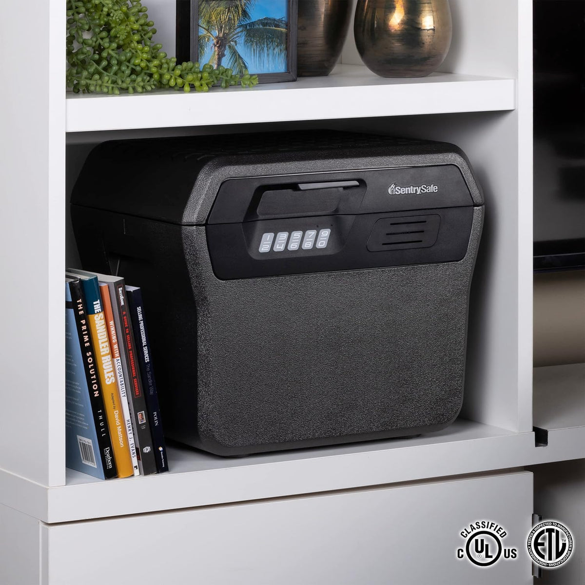 SentrySafe Charcoal Gray Waterproof and Fireproof Safe, Lock Box with Keypad for Documents and Hanging File Folders, Exterior: 14.1 x 16.6 x 13.8 Inches, ?FHW40300
