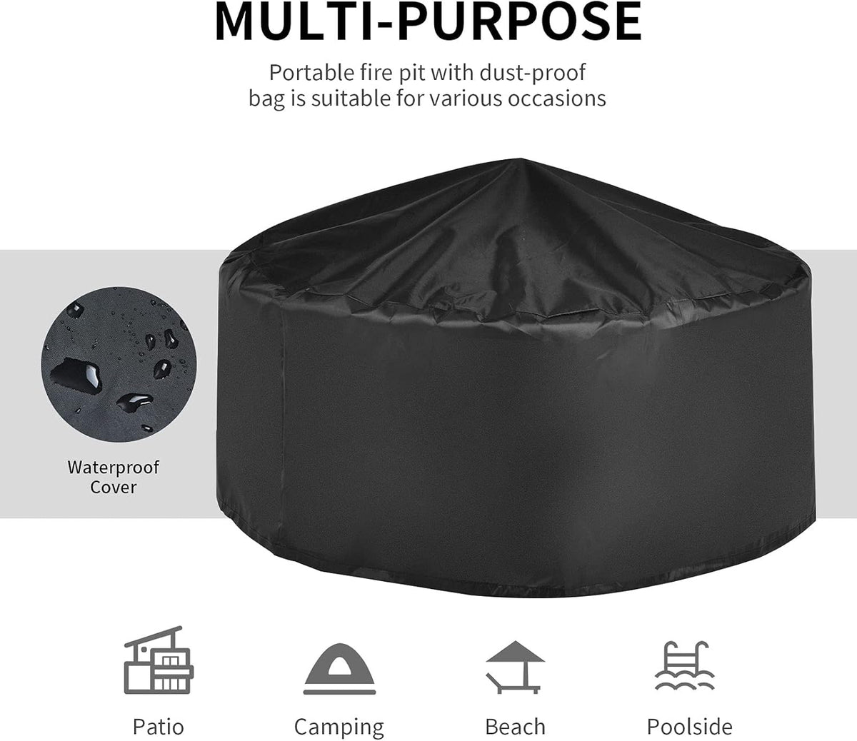 Giantex 3 in 1 Fire Pit, 32" Outdoor Wood Burning Fire Pit, Multifunctional Round Firepit Stove, Metal Fire Bowl with Cover, Portable Fire Pits for Outside Heating, Bonfire, Picnic, Grill
