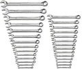 28 Pc. 6 Pt. Combination Wrench Set, SAE/Metric   81923, Chrome