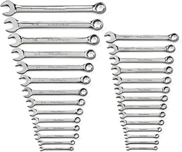 28 Pc. 6 Pt. Combination Wrench Set, SAE/Metric   81923, Chrome