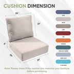 Outdoor Chair Cushions Set of 3  Waterproof 24x24 Patio Chair Cushion  6" Thickened Seat Cushion for Outdoor Furniture  Couch Cushion Replacement  Include 3 Back & 3 Seat Cushions  Thick/Beige