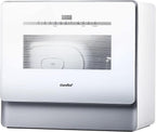 COMFEE' Portable Dishwasher Countertop with 5L Built-in Water Tank, No Hookup Needed, 6 Programs, 360° Dual Spray, 192�?High-Temp& Air-Dry Function, Mini Dishwasher for RVs, White