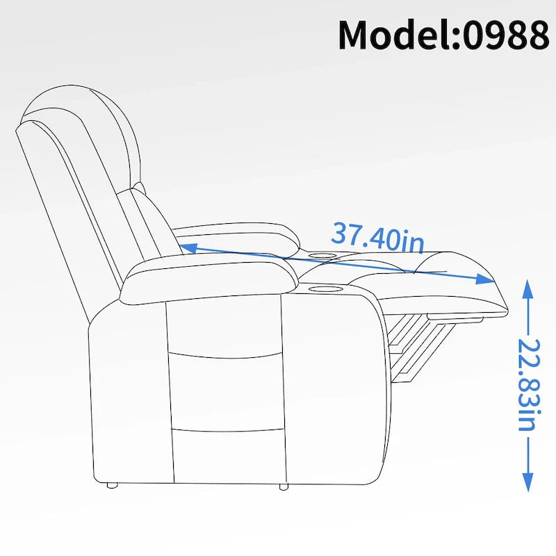 Lazy Boy Power Lift Recliner Chair, Modern Single Motor Massage Sofa Chair with Lumbar Heating, USB Charging Port, Cup Holders