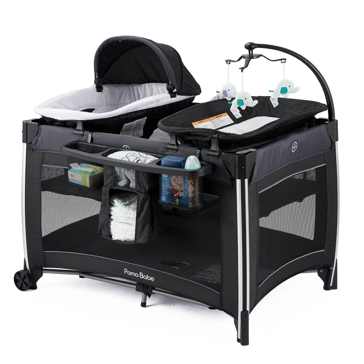 Pamo Babe 4 in 1 Portable Baby Crib Deluxe Nursery Center