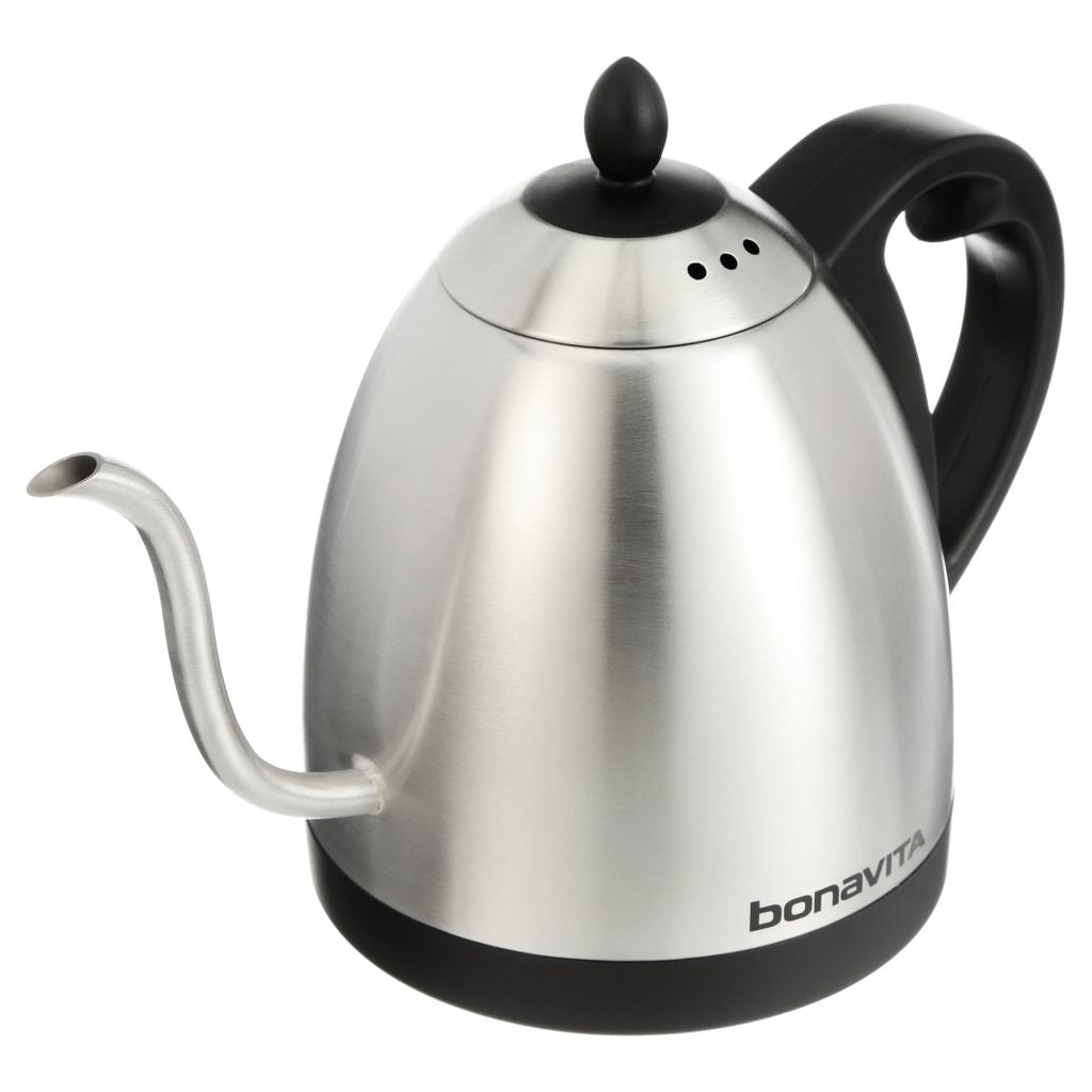 Bonavita 1.0L Variable Temperature Gooseneck Electric Kettle, Silver, 1000W, Precise Pour Control