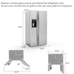 36" Side By Side 20.01 Cu. ft. Built-in Refrigerator with Freezer & Ice Maker Included