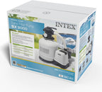 Intex 26651EG Krystal Clear 16 Inch 3,000 GPH Above Ground Pool Sand Filter Pump with Automatic Timer, GFCI, and 6 Function Control, Gray
