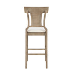 Linon Rylan 30" Bar Stool, Rustic Brown Finish with Beige Fabric