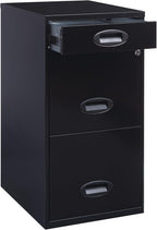 Realspace? SOHO 18"D 3-Drawer Organizer Vertical File Cabinet, Black