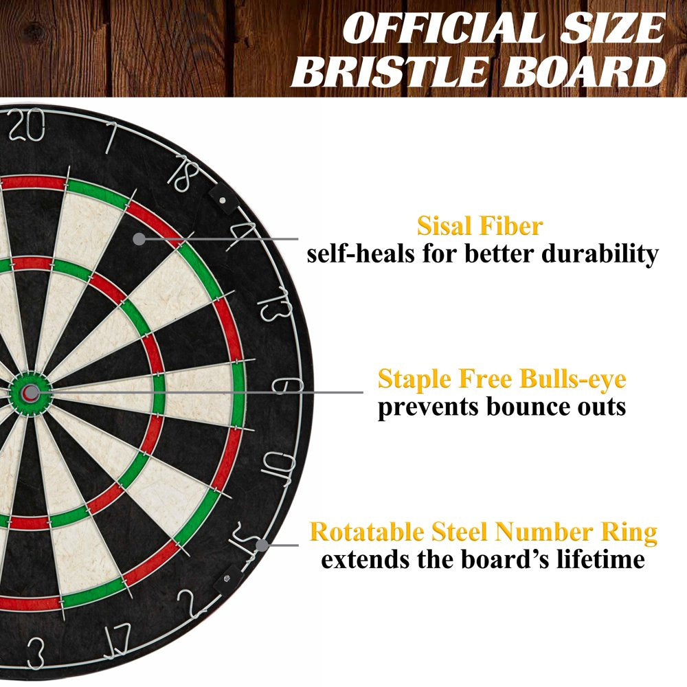 Barrington 40′�?Dartboard Cabinet with LED Lights, Self-Healing Board, Includes 6 Darts & Scoreboards