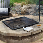 Sunnydaze Square Fire Pit Grill Grate - Campfire Grill Grate Over Fire Pit - BBQ Cooking Replacement Rack with Handles - 40 Inch