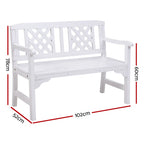 Handcrafted Wooden Garden Bench 2 Seat Weather-Resistant - Gardeon